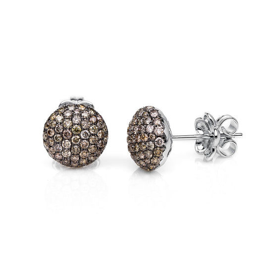 Ear studs 18 kt. WG, setting black rhodium plated