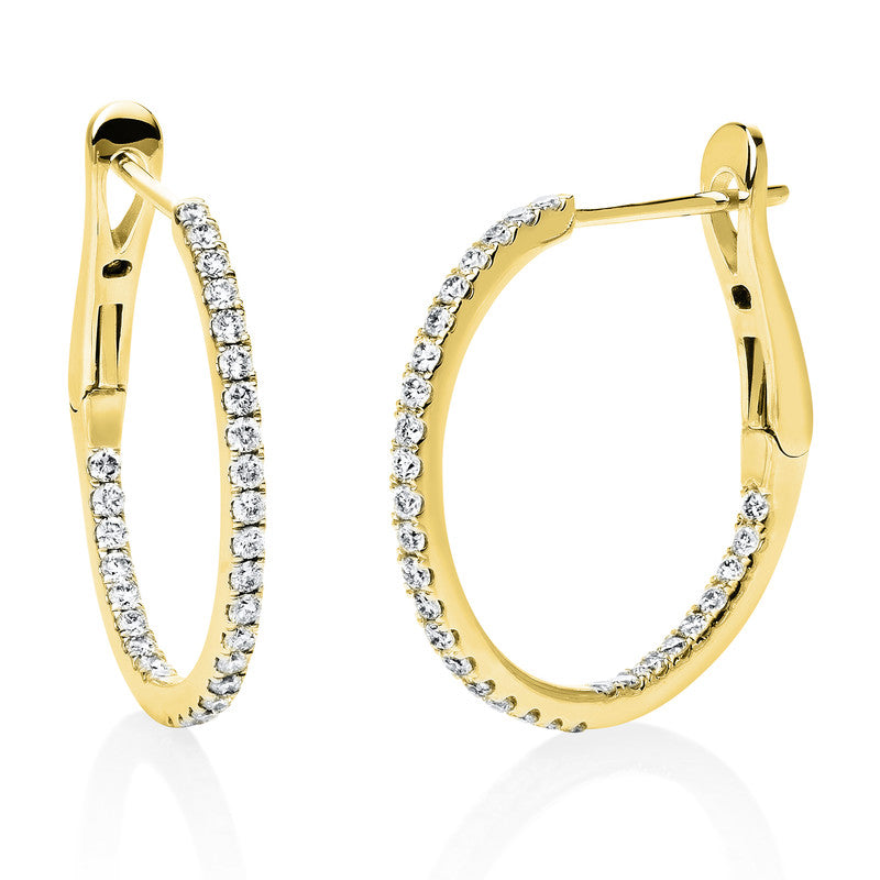 Hoop earrings 18 kt gold