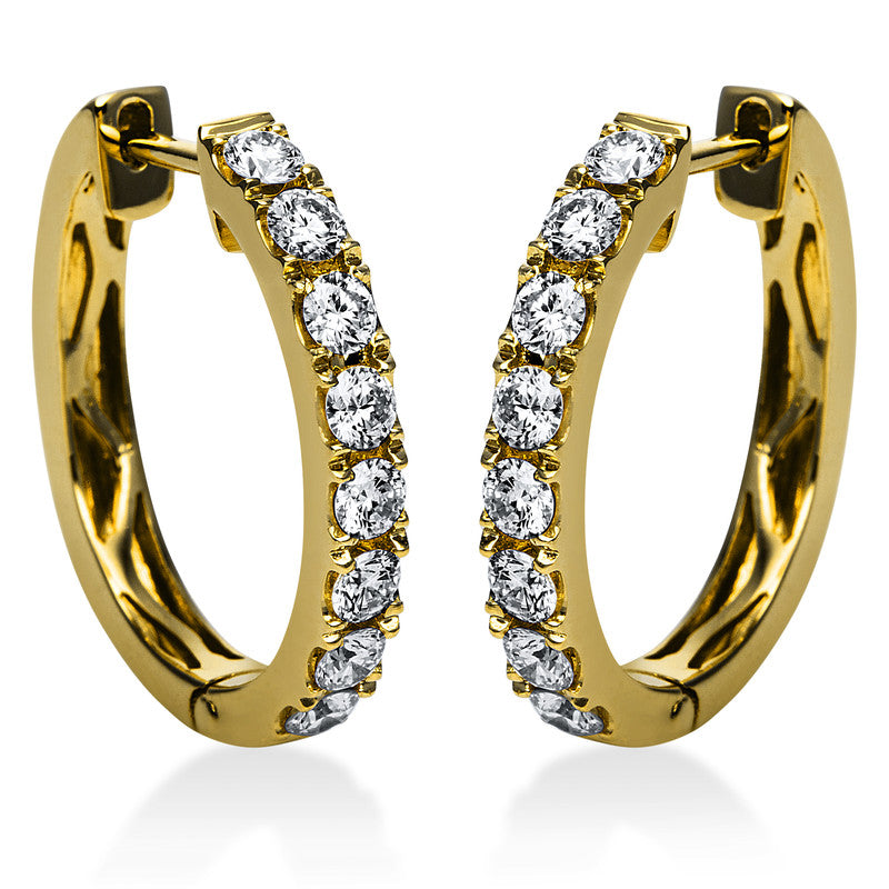 Hoop earrings 18 kt gold