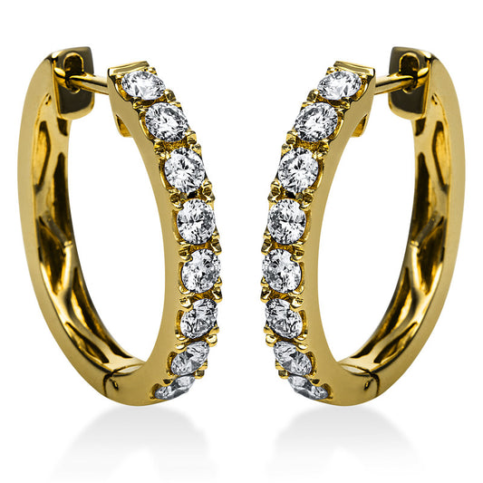 Hoop earrings 18 kt gold