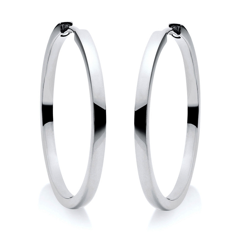 Hoop earrings 18 kt WG, polished