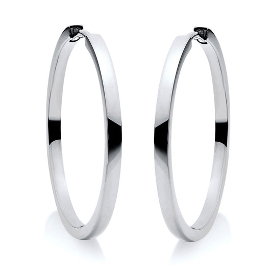 Hoop earrings 18 kt WG, polished