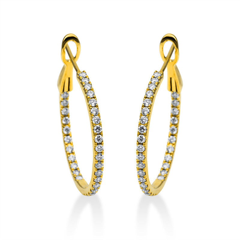 Hoop earrings 18 kt gold