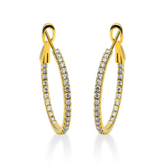 Hoop earrings 18 kt gold