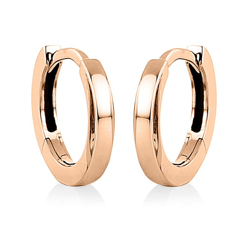 Hoop earrings 14 kt RG, polished