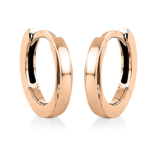 Hoop earrings 14 kt RG, polished