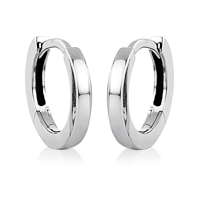 Hoop earrings 18 kt WG, frosted