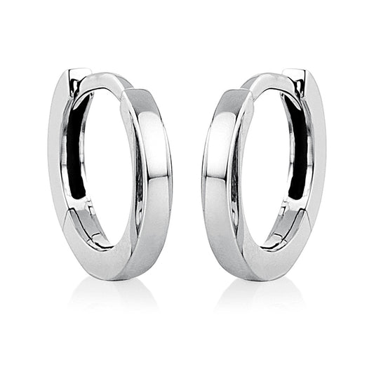 Hoop earrings 18 kt WG, frosted