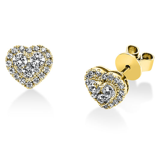 Ear studs 14 kt GG heart