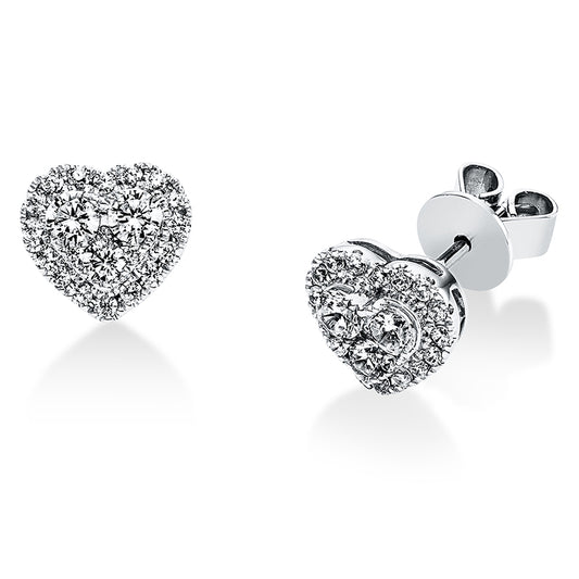 Ear studs 14 kt WG heart