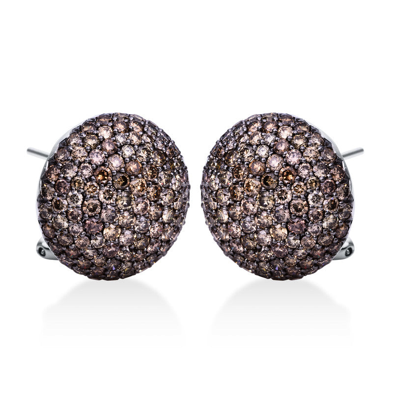 Ear studs 18 kt. WG, setting black rhodium plated