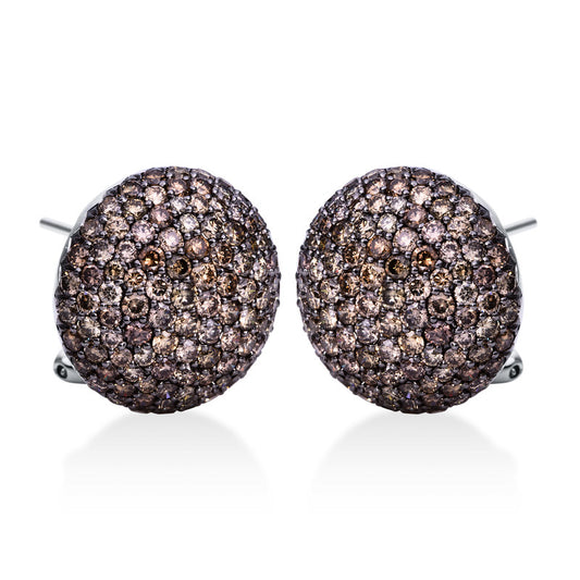 Ear studs 18 kt. WG, setting black rhodium plated