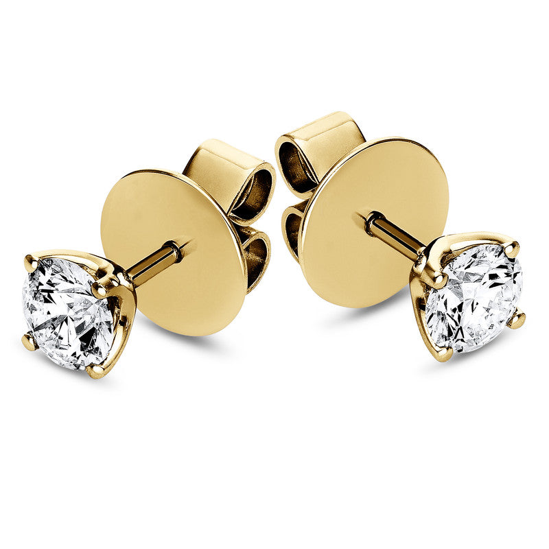 Ear studs 4 prongs 18 kt gold, GIA6392861586+GIA6391279713