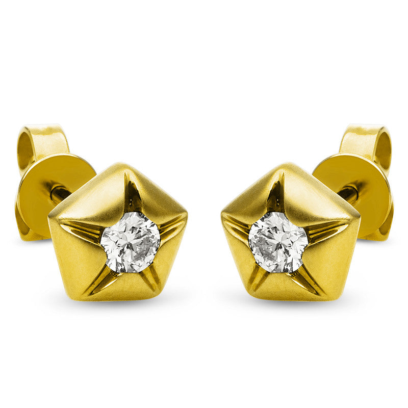 Ear studs 18 kt GG star, frosted