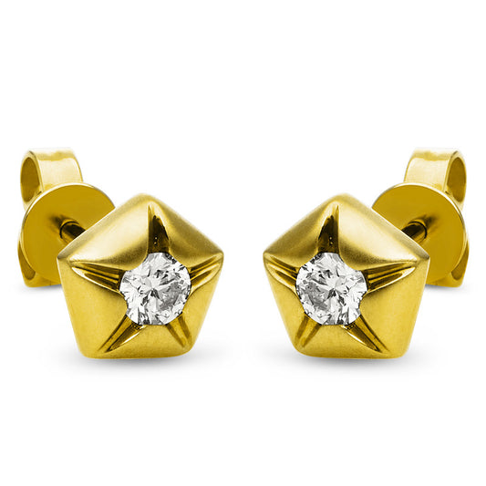 Ear studs 18 kt GG star, frosted