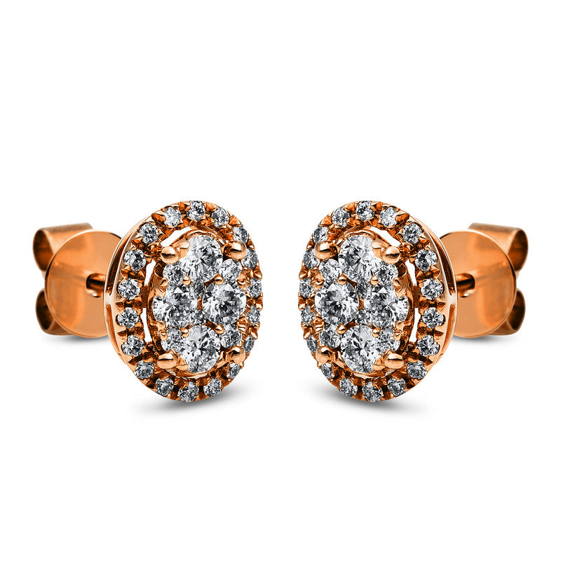 Ear studs 18 kt RG oval