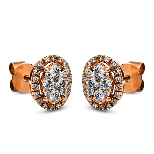 Ear studs 18 kt RG oval