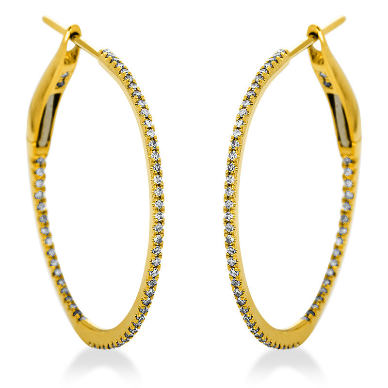 Hoop earrings 18 kt gold