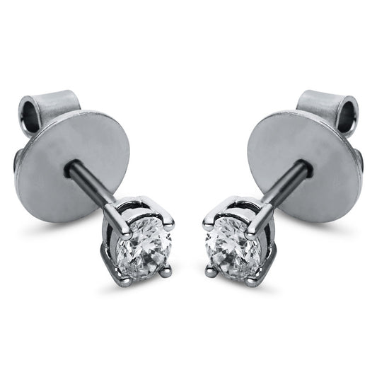 Ear studs 4 prongs 18 kt white gold