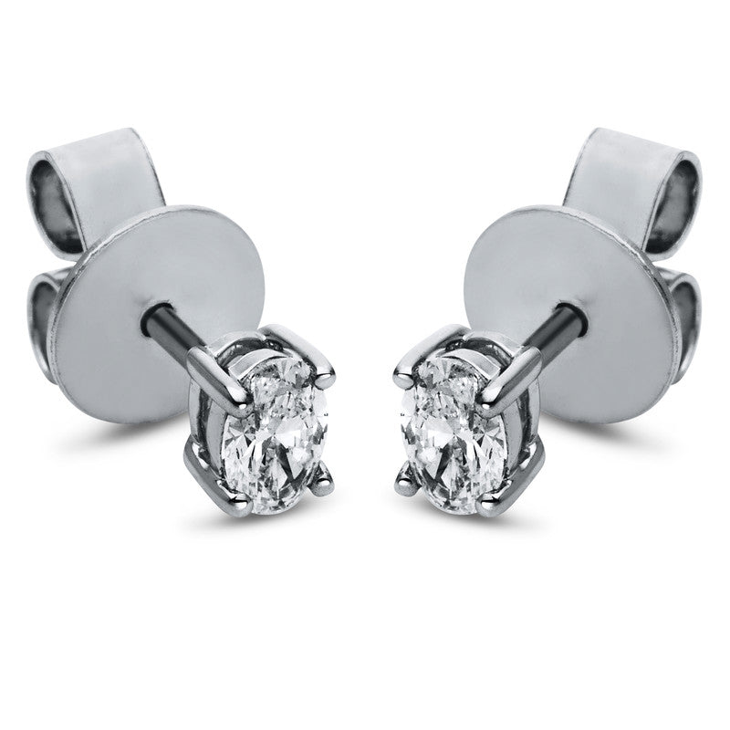 Ear studs 4 prongs 18 kt white gold