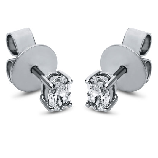 Ear studs 4 prongs 18 kt white gold