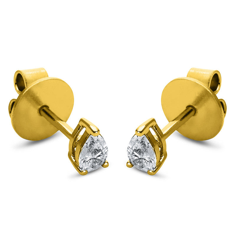 Ear studs 3 prongs 18 kt gold