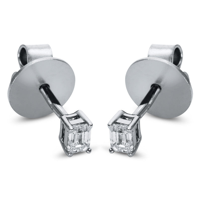 Ear studs 4 prongs 18 kt white gold