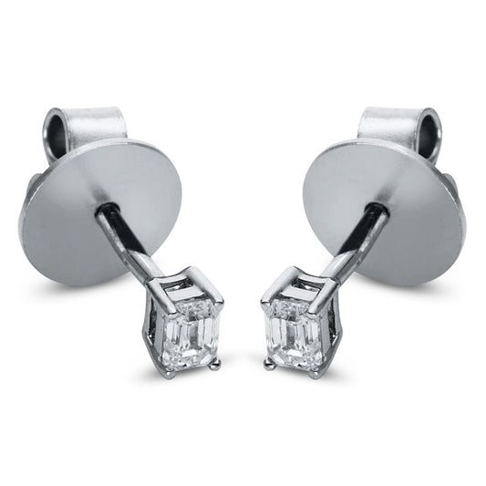 Ear studs 4 prongs 18 kt white gold