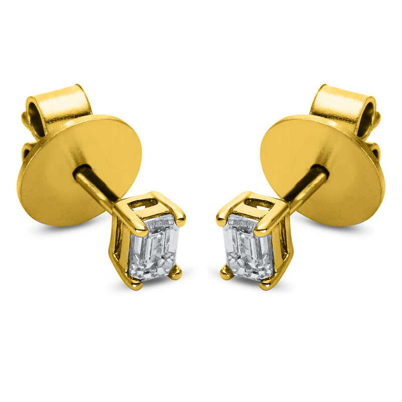 Ear studs 4 prongs 18 kt gold