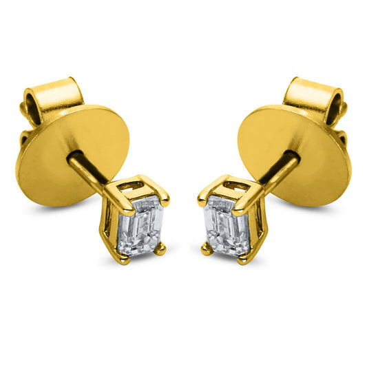 Ear studs 4 prongs 18 kt gold