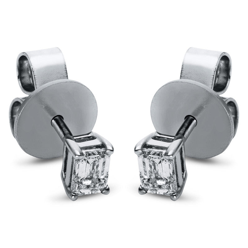 Ear studs 4 prongs 18 kt white gold