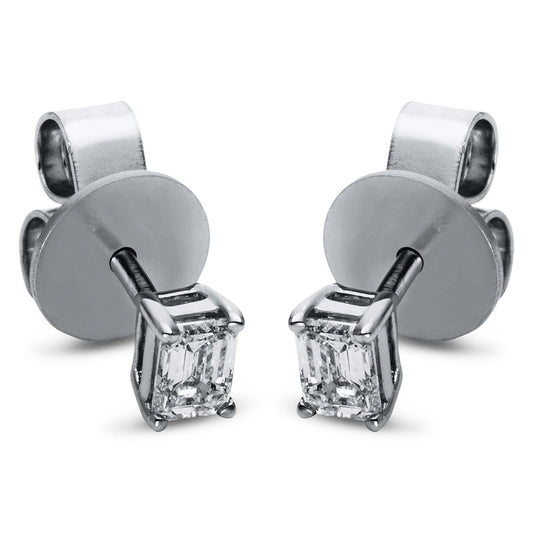 Ear studs 4 prongs 18 kt white gold