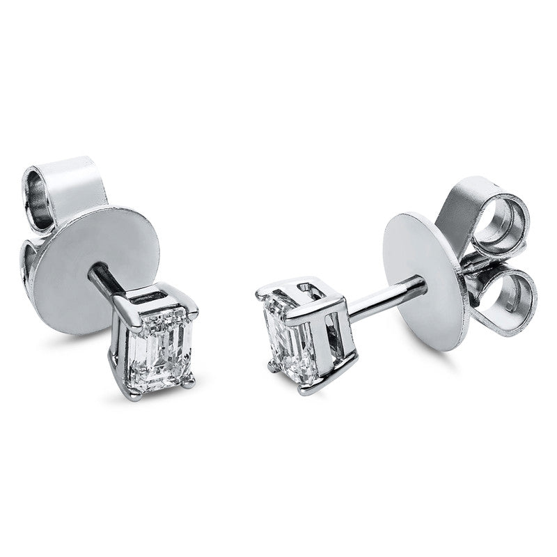 Ear studs 4 prongs 14 kt white gold