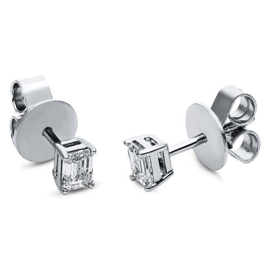 Ear studs 4 prongs 18 kt white gold