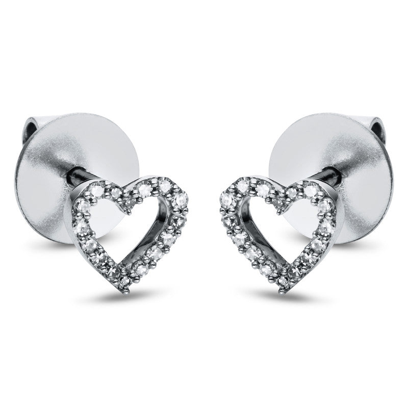 Ear studs 18 kt WG heart