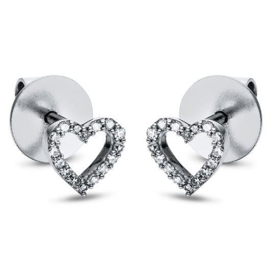 Ear studs 18 kt WG heart