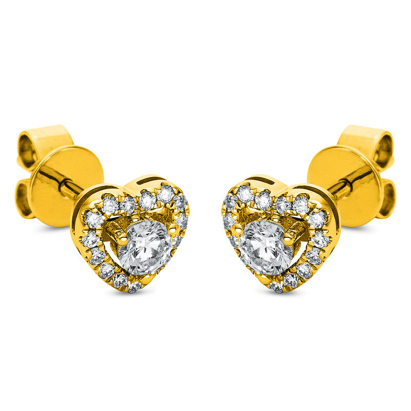 Ear studs 18 kt GG heart