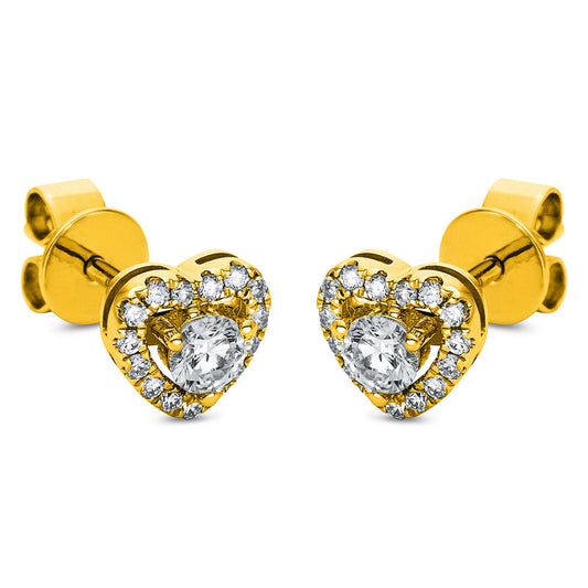 Ear studs 18 kt GG heart