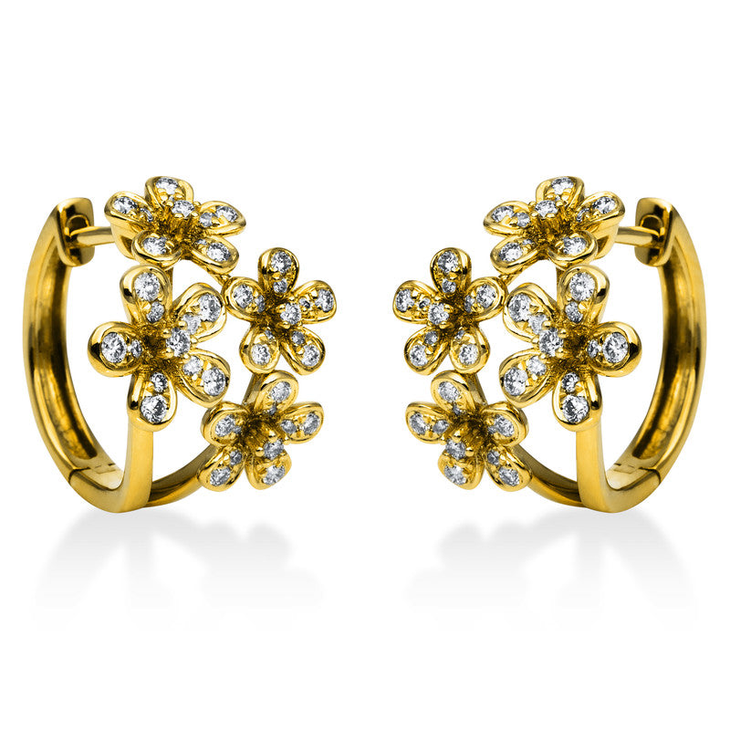 Creolen 18 kt GG Blumen