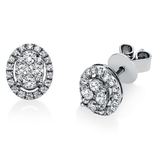 Ear studs 18 kt WG oval