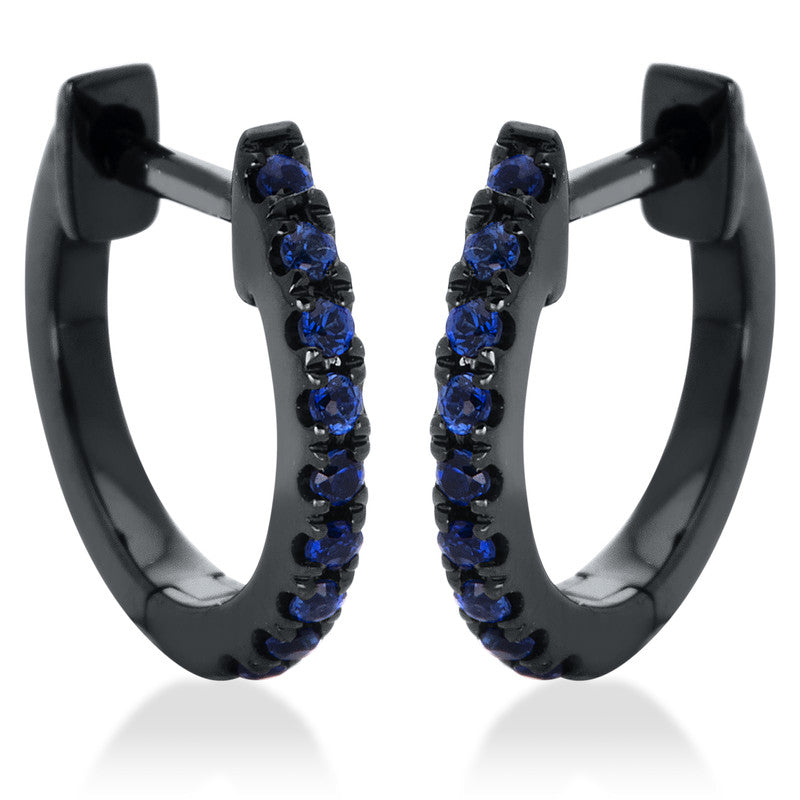 18kt WG hoop earrings, black rhodium plated