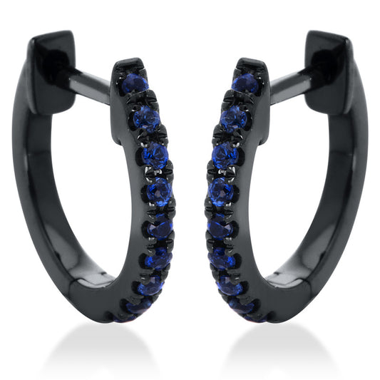 18kt WG hoop earrings, black rhodium plated