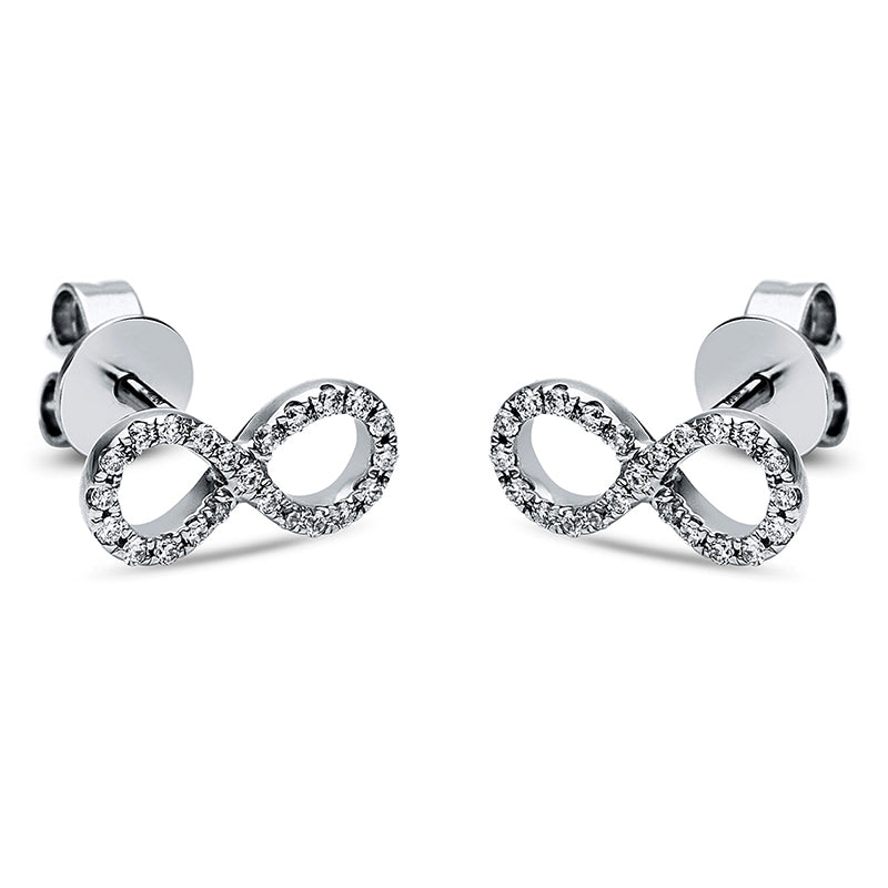 14 kt WG Infinity stud earrings