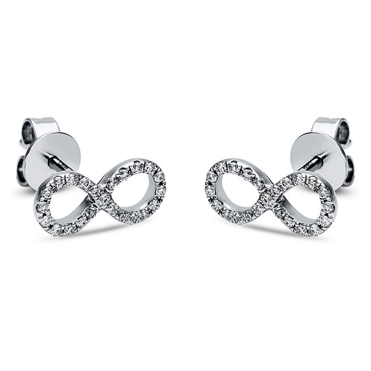 14 kt WG Infinity stud earrings