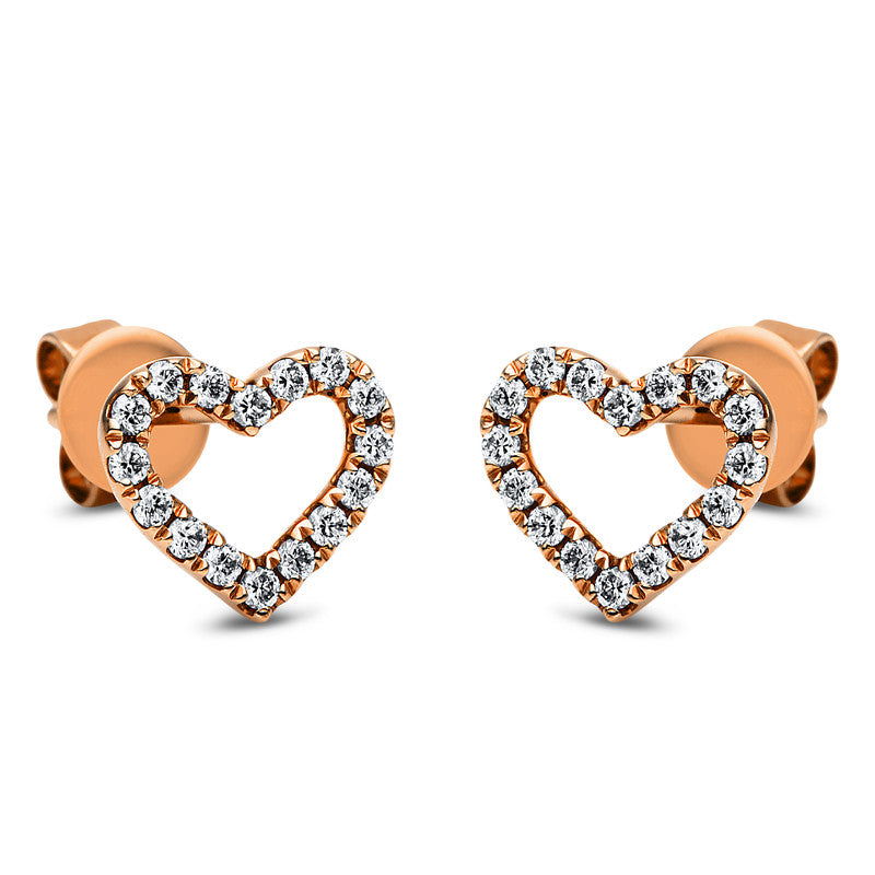 Ear studs 14 kt RG heart