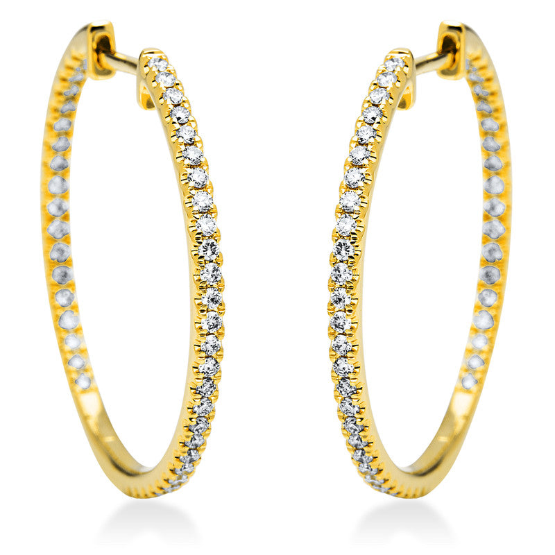 Hoop earrings 18 kt gold