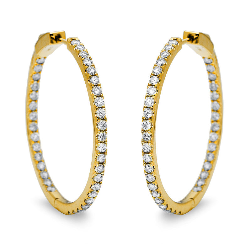 Hoop earrings 18 kt gold