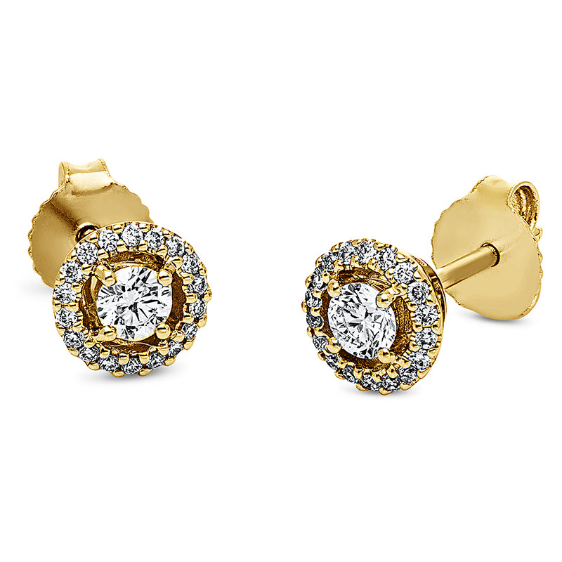 Ear studs 4 prongs 18 kt gold