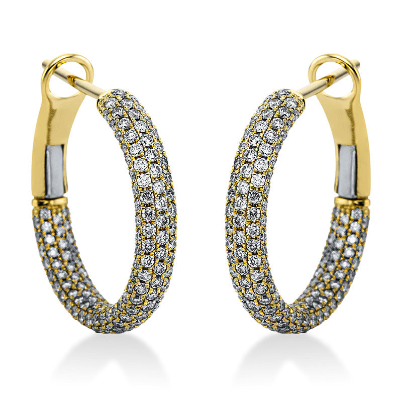 Hoop earrings 18 kt gold