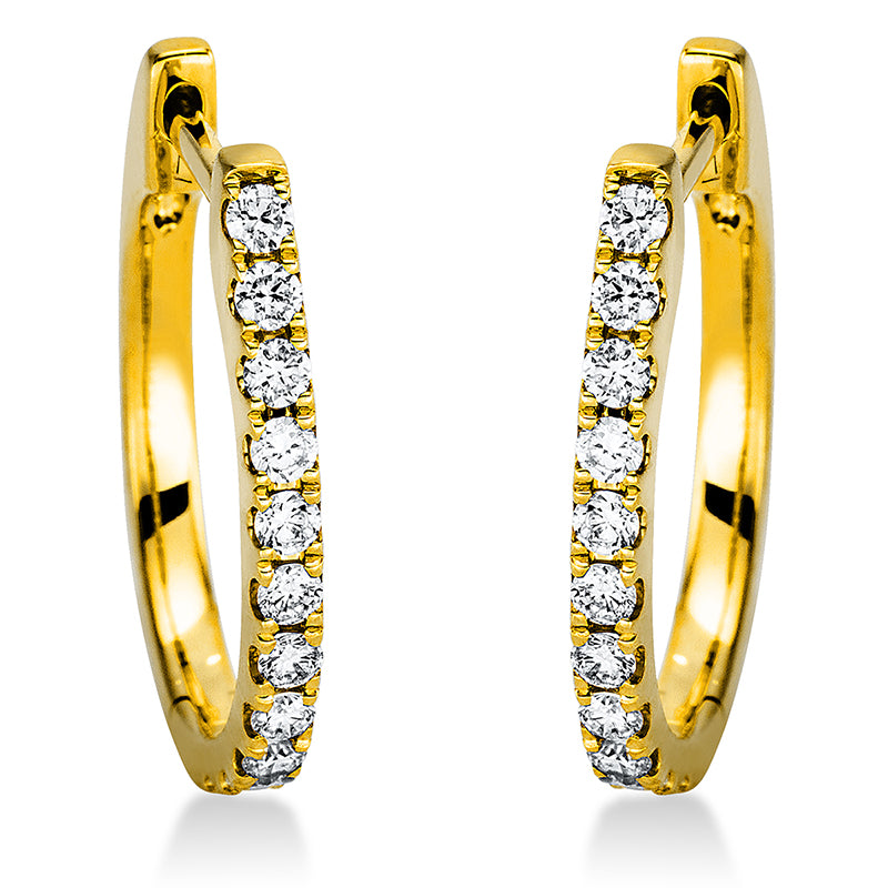 Hoop earrings 18 kt gold